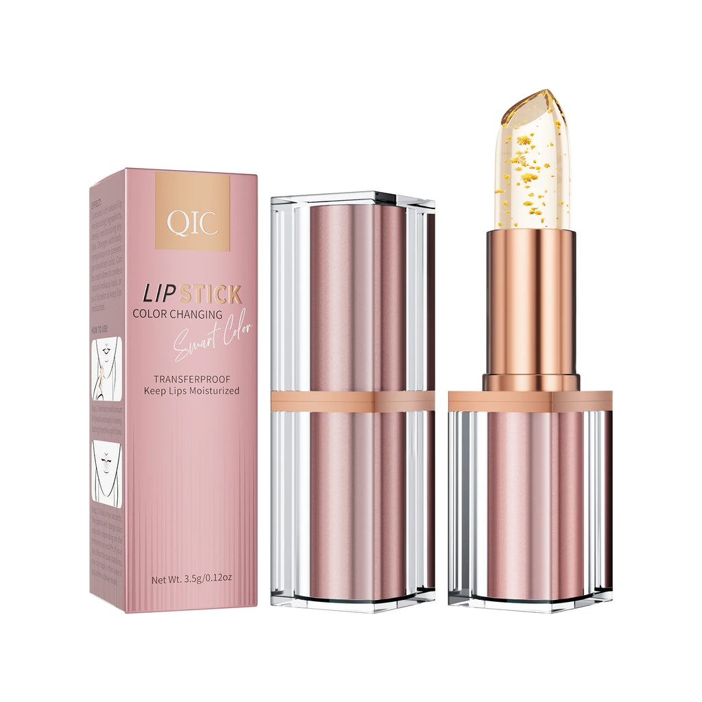 Crystal Petal Temperature pH Color Changing Lip Balm Non‑transfer 24H Moisturizing Mirror Lip Gloss For Women