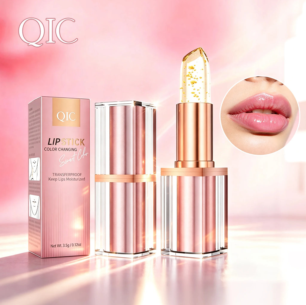 Crystal Petal Temperature pH Color Changing Lip Balm Non‑transfer 24H Moisturizing Mirror Lip Gloss For Women
