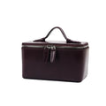Divided Saffiano for Women, Portable Hanging Makeup Organizer Bag, Dopp Kit,Leather Travel Need