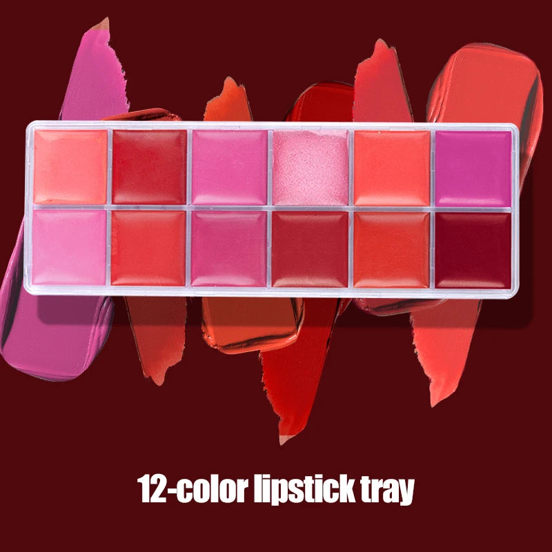 12-Color Lip Palette with FREE Brush