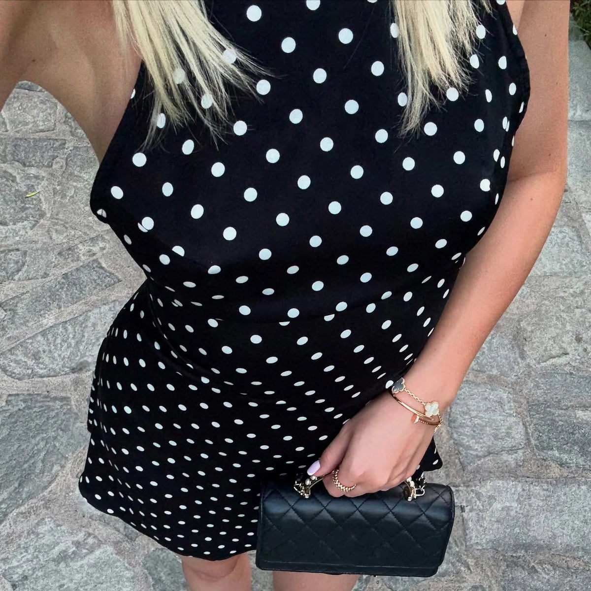 Polka Dot Halter Mini Dress